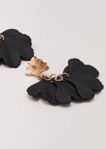 Phase Eight Black Statement Shell Drop Jewellery Black Australia | OP8195037